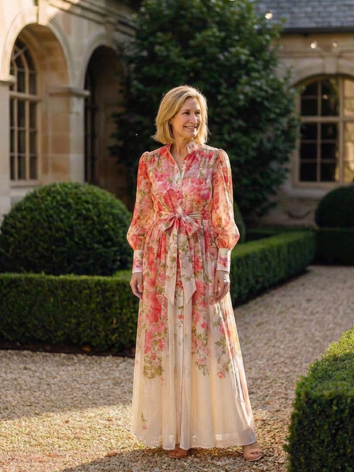 Sienna | Floral Sheer Long Sleeve Maxi Dress
